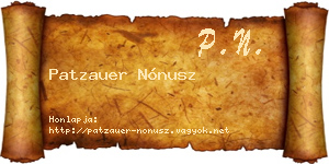 Patzauer Nónusz névjegykártya